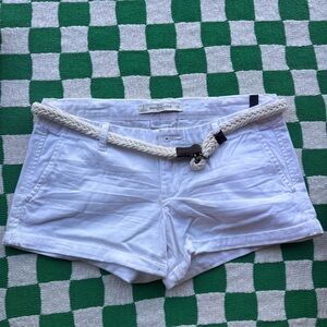 Abercrombie & Fitch White Shorts with Rope Belt